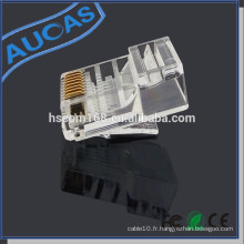 Connecteur rj45 / rj45 tête de cristal modulaire plug / rj45